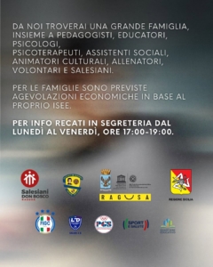 Locandina attività Oratorio Salesiani Ragusa